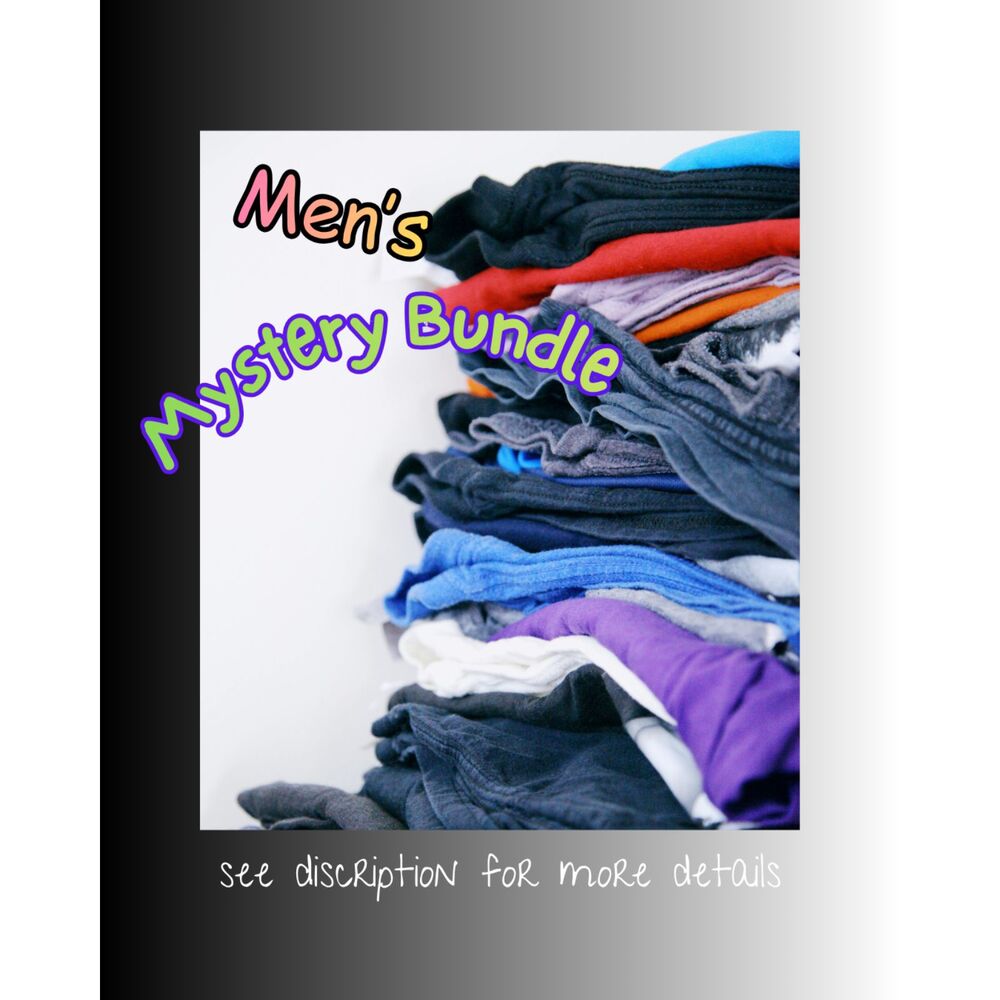 10 pc Mystery Box Bundle Clothing & Accessory Lot Set Pants Shirt Shorts Mens